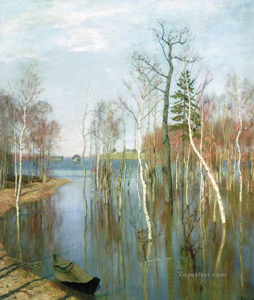 Primavera aguas altas 1897 Isaac Levitan paisaje del río Pintura al óleo